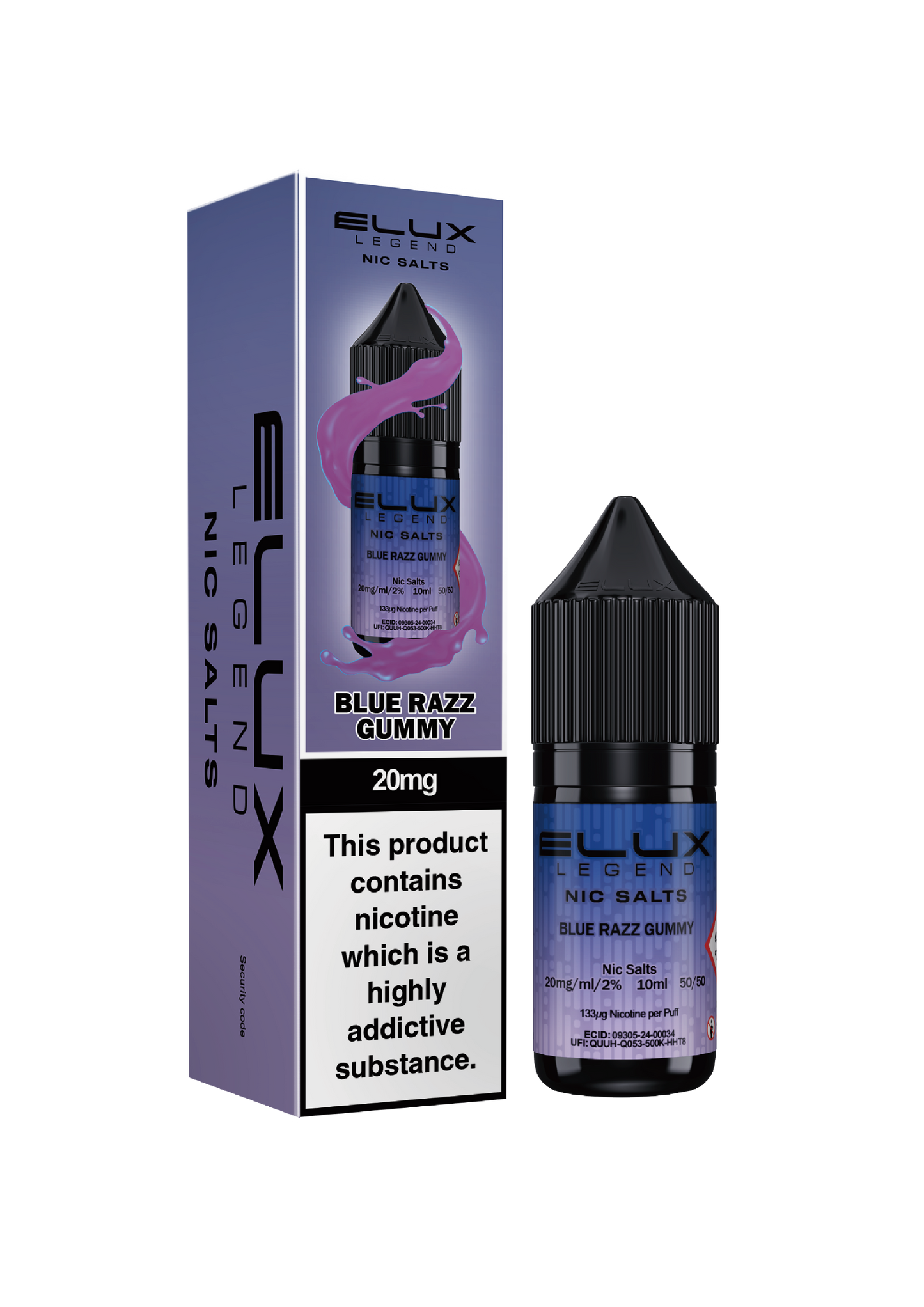 Blue Razz Gummy - ELUX NIC SALTS 20 MG