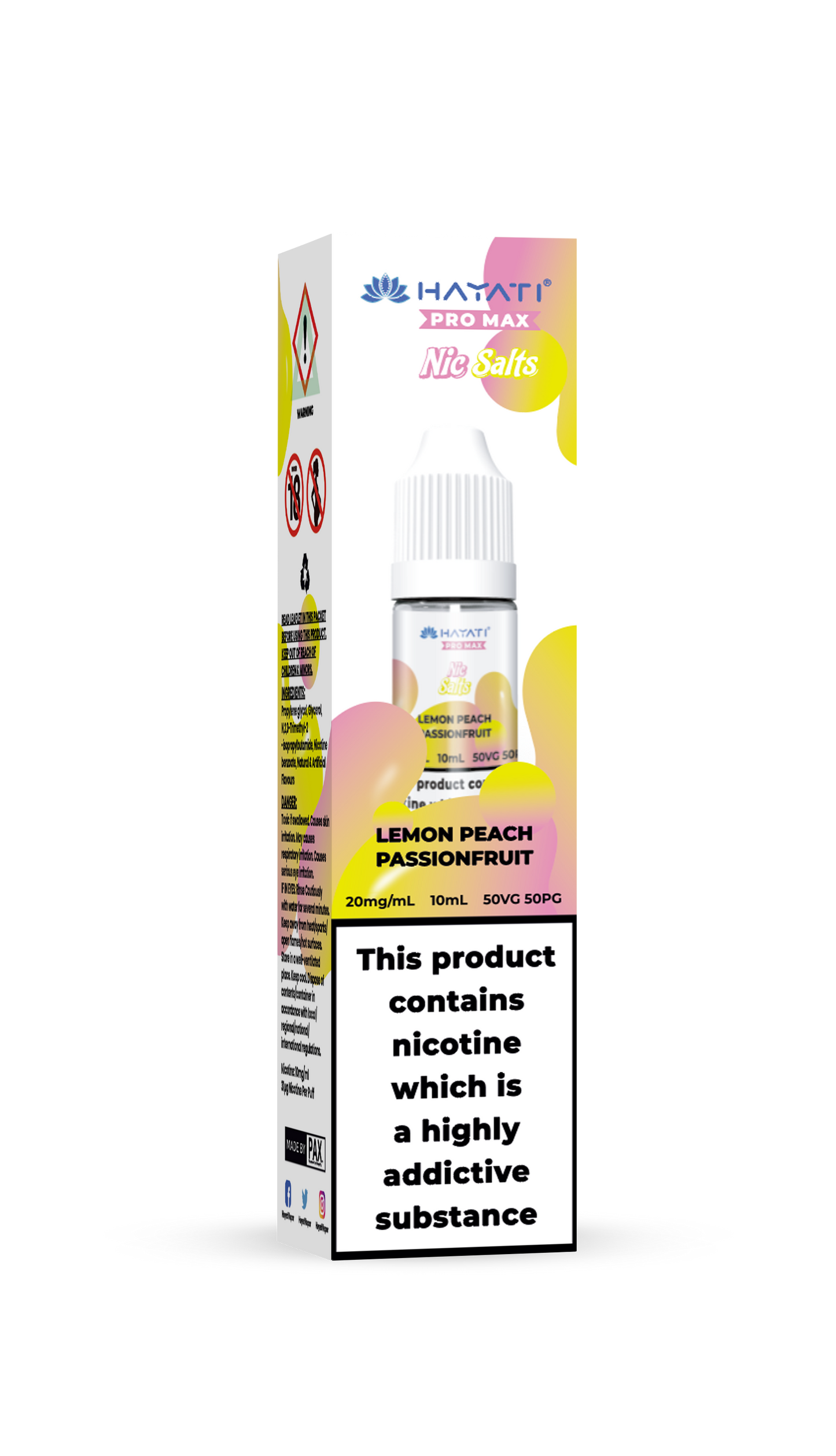 LEMON PEACH PASSIONFRUIT - HAYATI NIC SALTS 20 MG