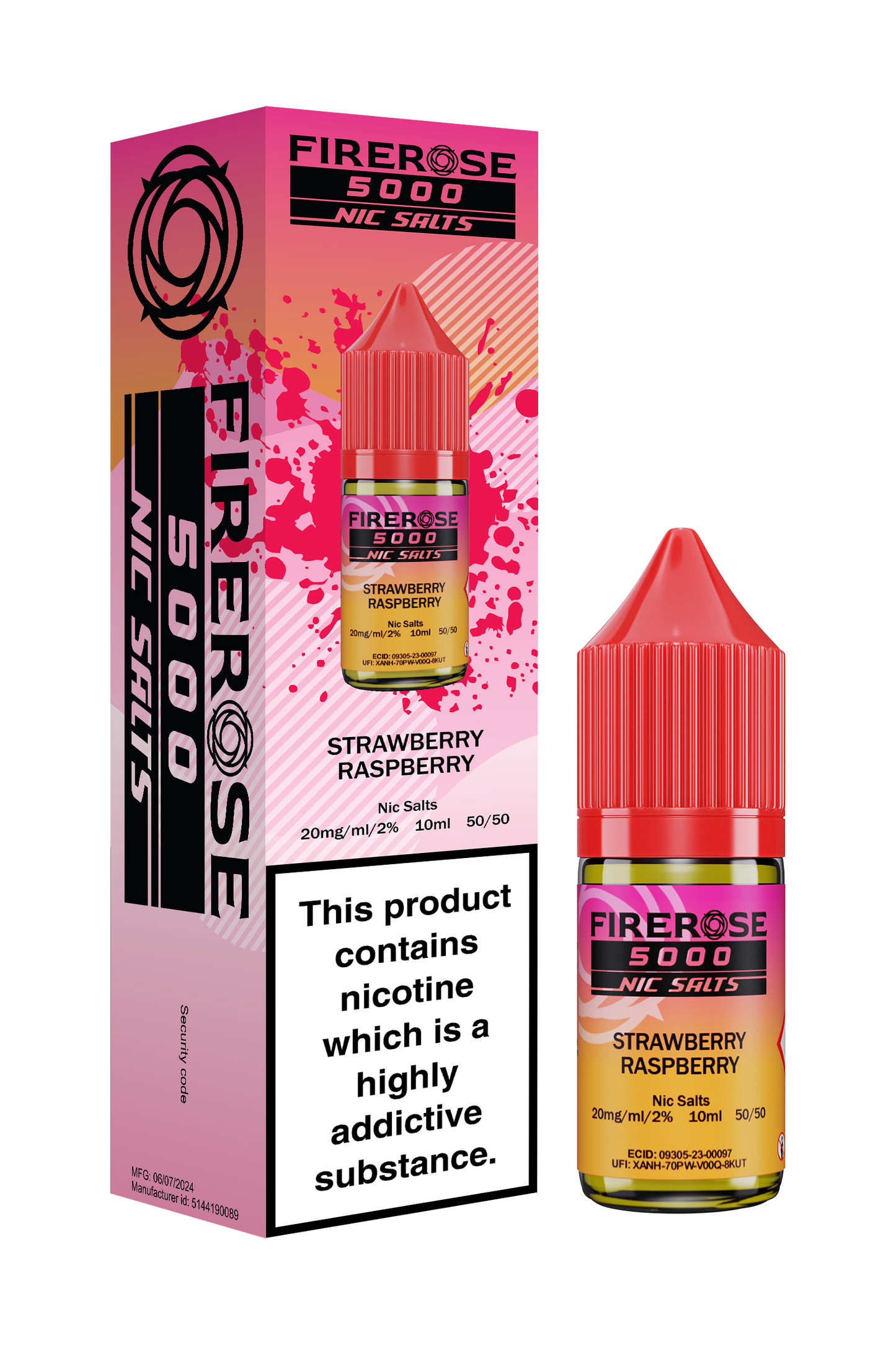 STRAWBERRY RASPBERRY - FIREROSE NIC SALTS 20 MG
