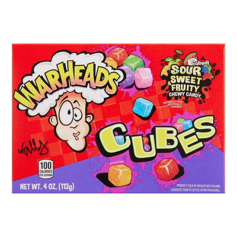 WARHEADS CHEWY CUBES THEATER BOX 4 Oz