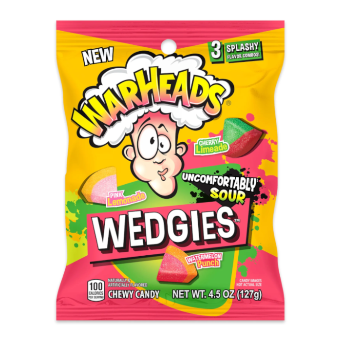 WARHEADS WEDGIES PEG BAGS