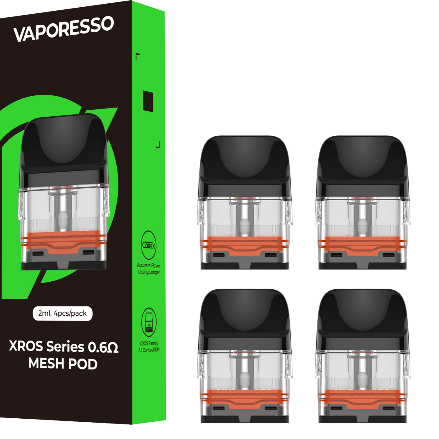 VAPORESSO REPLACEMENT PODS - 0.6 PACK OF 4