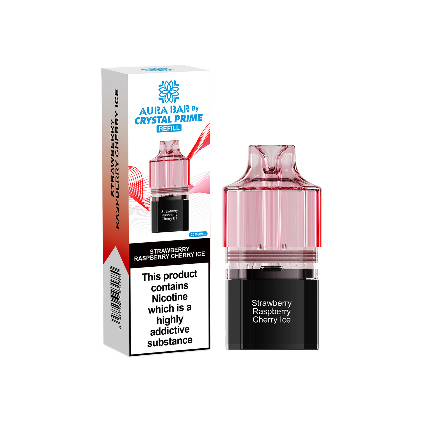 STRAWBERRY RASPBERRY CHERRY ICE - CRYSTAL PRIME 10K PODS