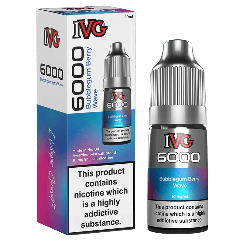 BUBBLEGUM BERRY WAVE - IVG 6OOO E-LIQUID 10MG