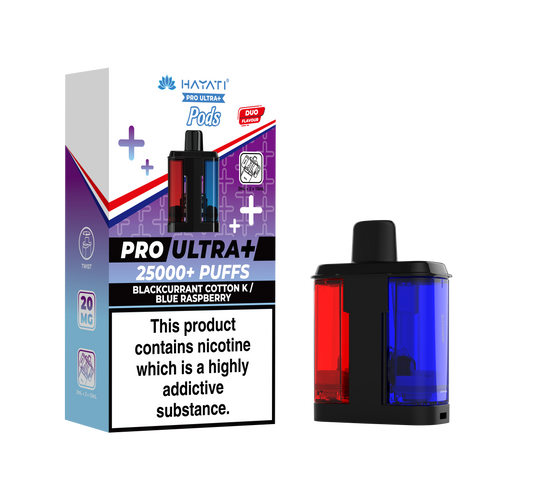 BLACKCURRANT COTTON K/BLUE RASPBERRY - HAYATI PRO ULTRA PODS 25K+