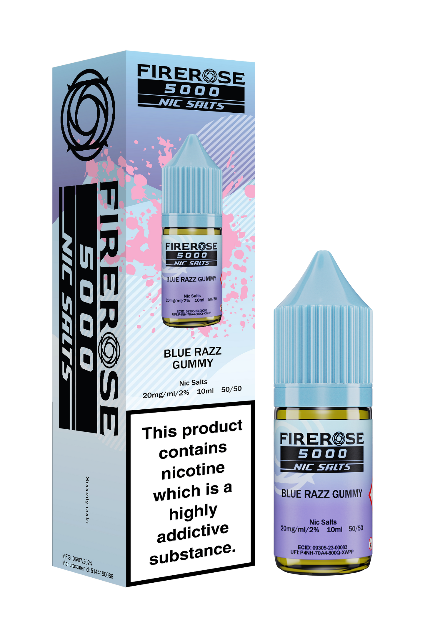 BLUE RAZZ GUMMY - FIREROSE NIC SALTS 20 MG