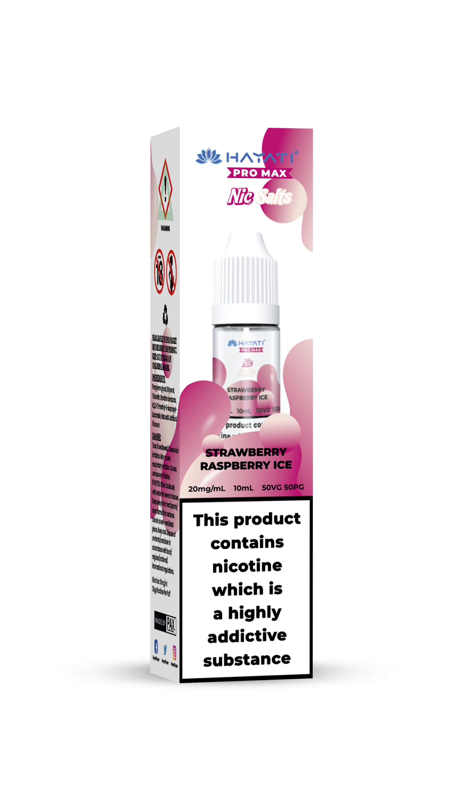 STRAWBERRY RASPBERRY ICE - HAYATI NIC SALTS 20 MG