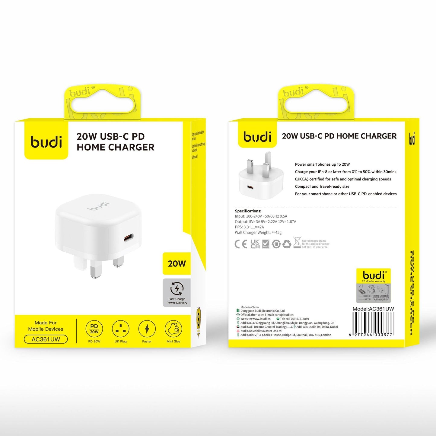 TYPE C 20W PLUG - BUDI