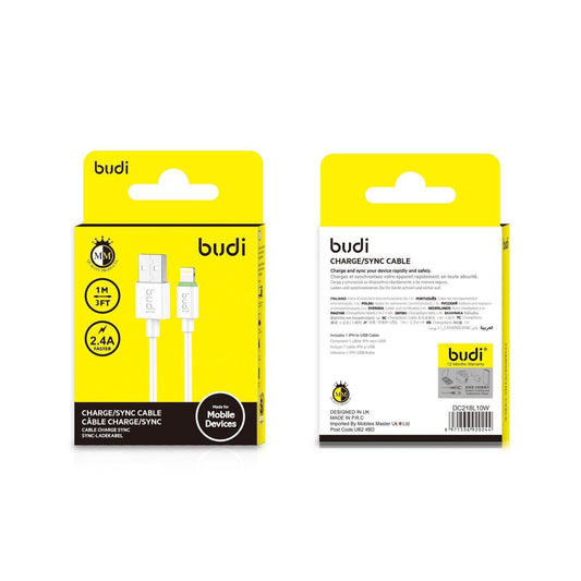 USB TO IPHONE  (20 PACK) - BUDI CHARGING CABLE