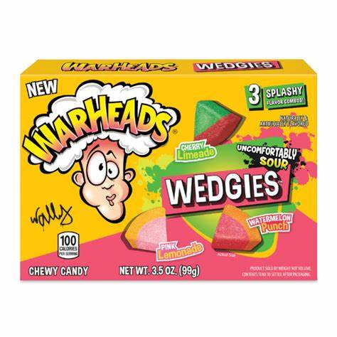 WARHEADS WEDGIES THEATER BOX 3.5 Oz