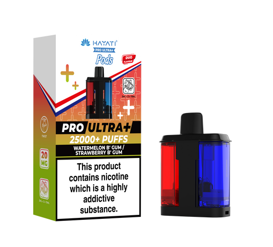 WATERMELONB'GUM/STRAWBERRY B'GUM - HAYATI PRO ULTRA PODS 25K+